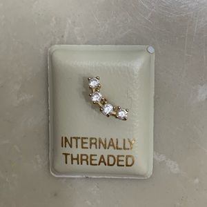 Piercing pagoda cartridge barbell 14k Gold.  18g 5/16